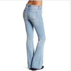 Mid rise flare leg jeans